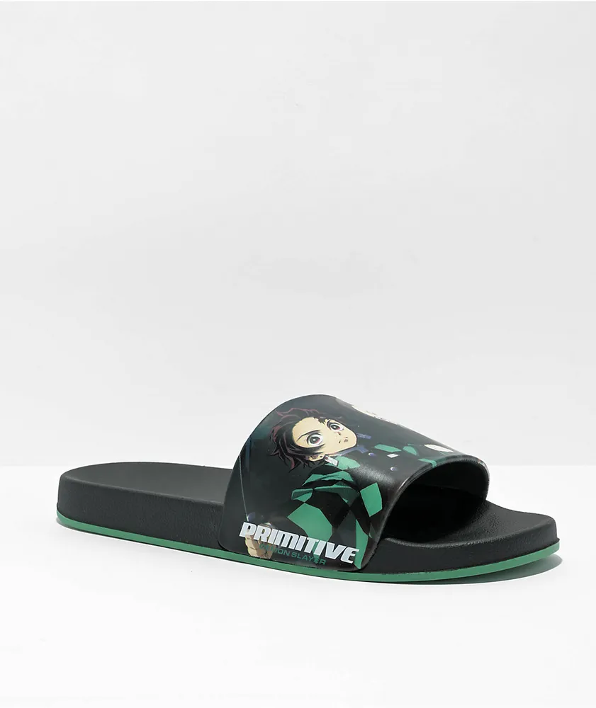 Primitive x Demon Slayer Tanjiro & Nezuko Black Slide Sandals 