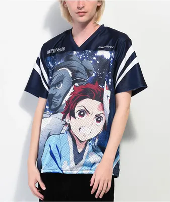 Primitive x Demon Slayer Tanjiro Blue Football Jersey