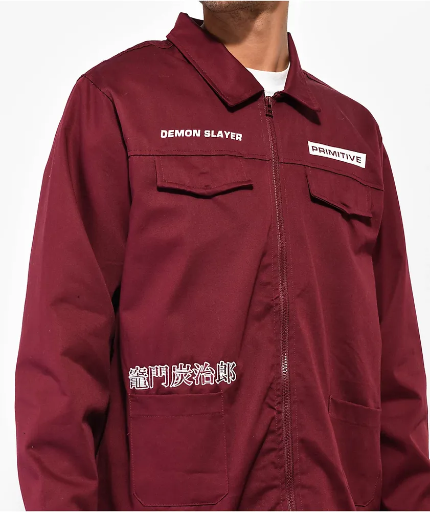 Primitive x Demon Slayer Tanjiro Maroon Utility Jacket