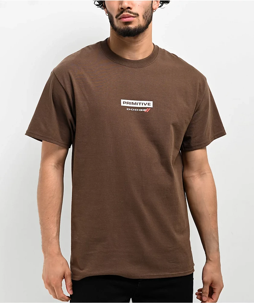 Primitive x Dodge Burnout Brown T-Shirt