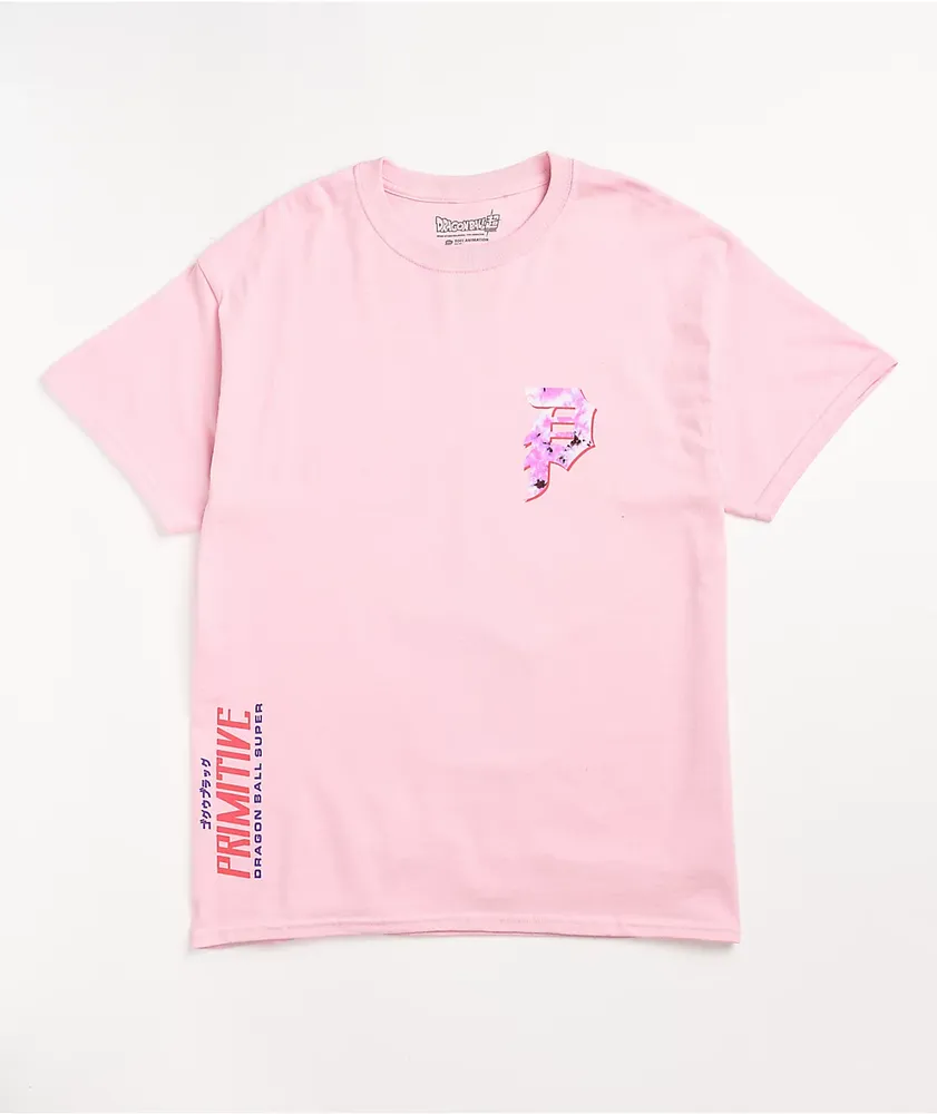 Primitive x Dragon Ball Super Goku Black Rose Pink T-Shirt