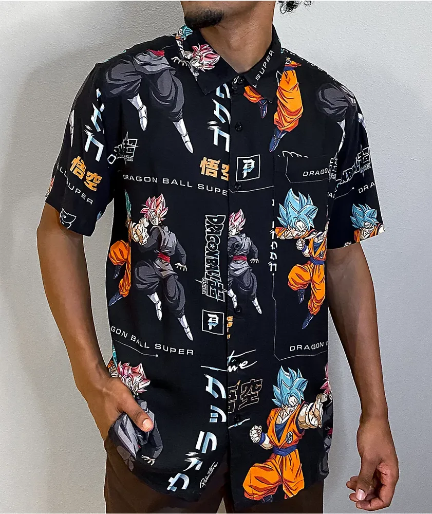 Primitive x Dragon Ball Super Goku Black Rose Versus Short Sleeve Button Up Shirt