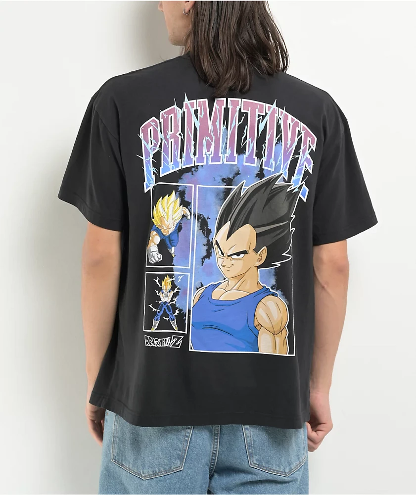 Primitive x Dragon Ball Z Vegeta Levels Black T-Shirt