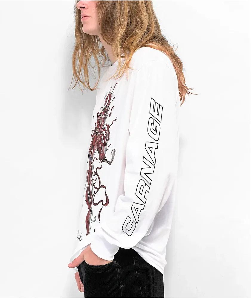 Primitive x Marvel Carnage Long Sleeve White T-Shirt