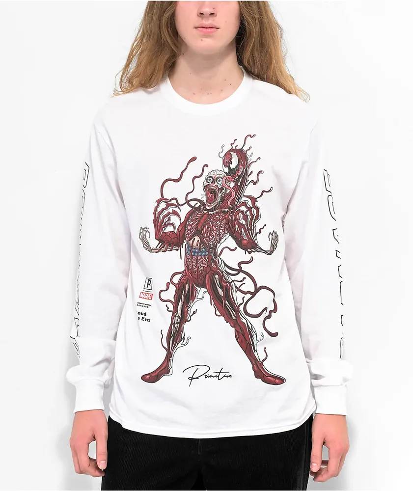 Primitive x Marvel Carnage Long Sleeve White T-Shirt