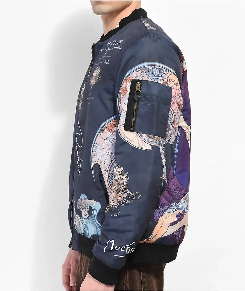 Primitive x Mucha Tragedy Navy Bomber Jacket