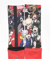 Primitive x My Hero Academia Black & Red Crew Socks