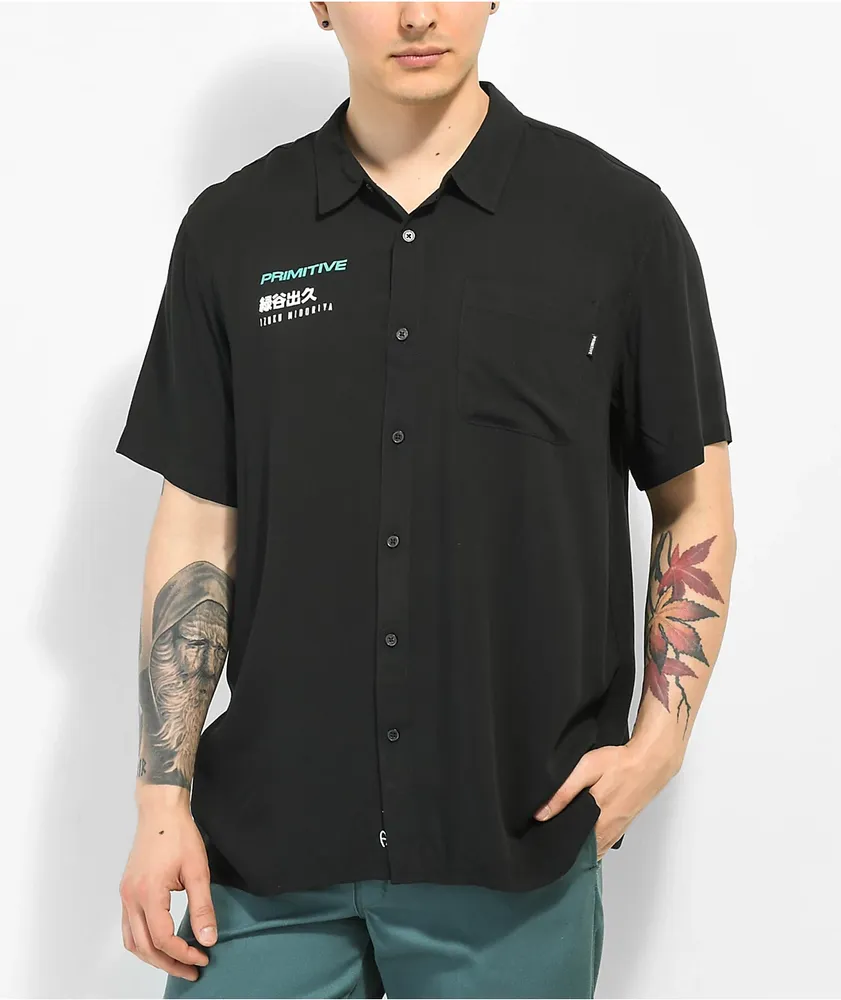 Primitive x My Hero Academia Izuku Midoriya Black Wash T-Shirt