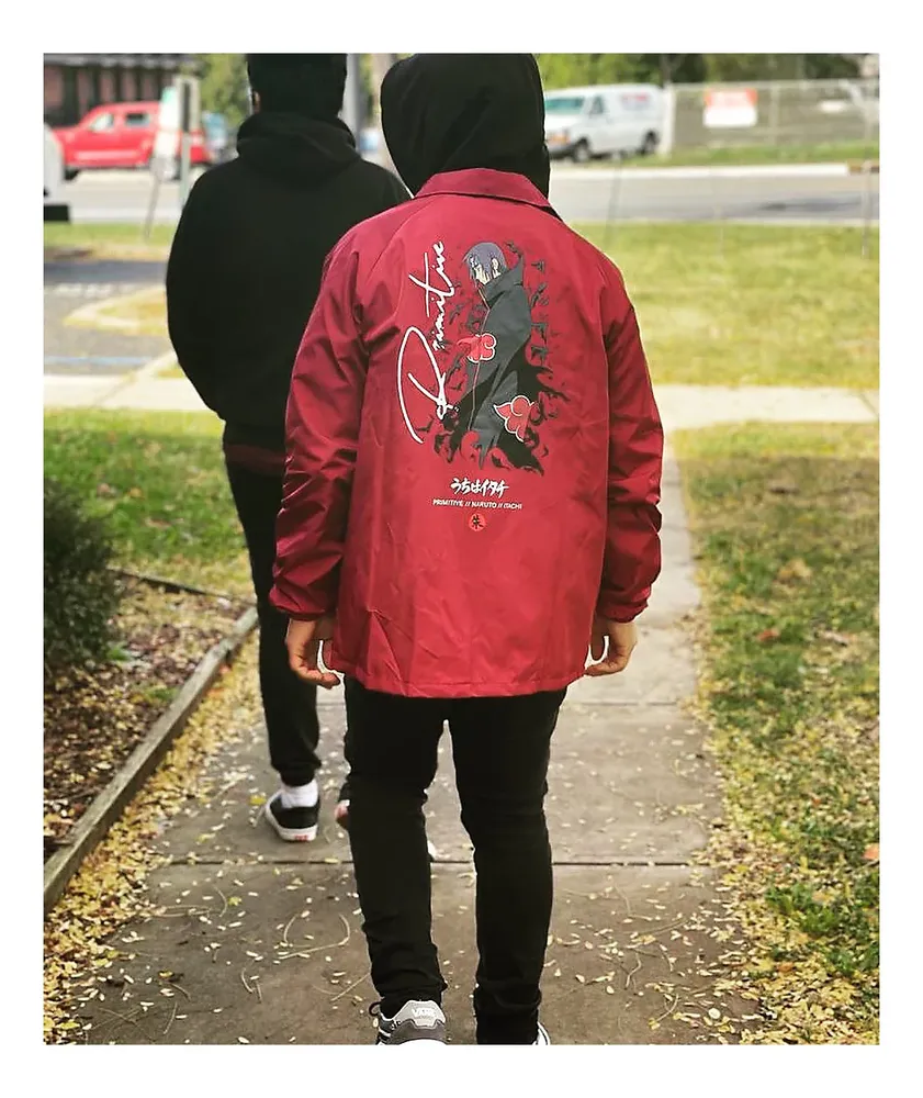 Primitive x Naruto Crows Burgundy Coaches Jacket