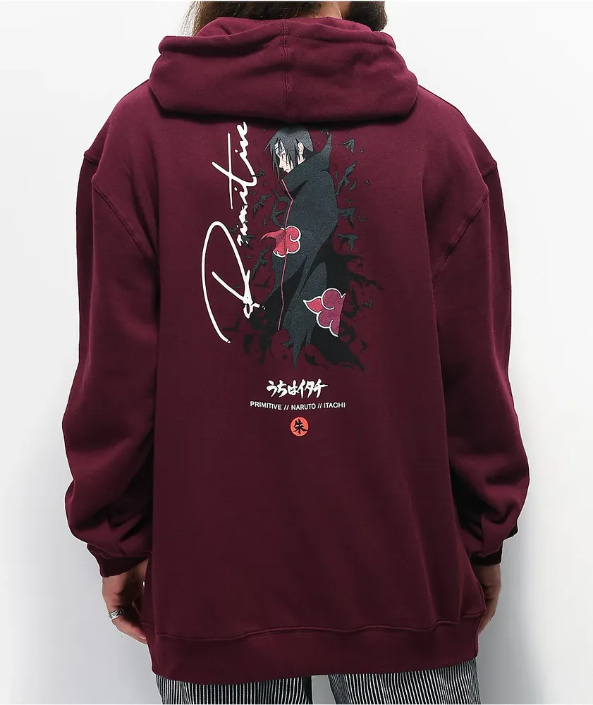 Primitive x Naruto Crows Burgundy Hoodie