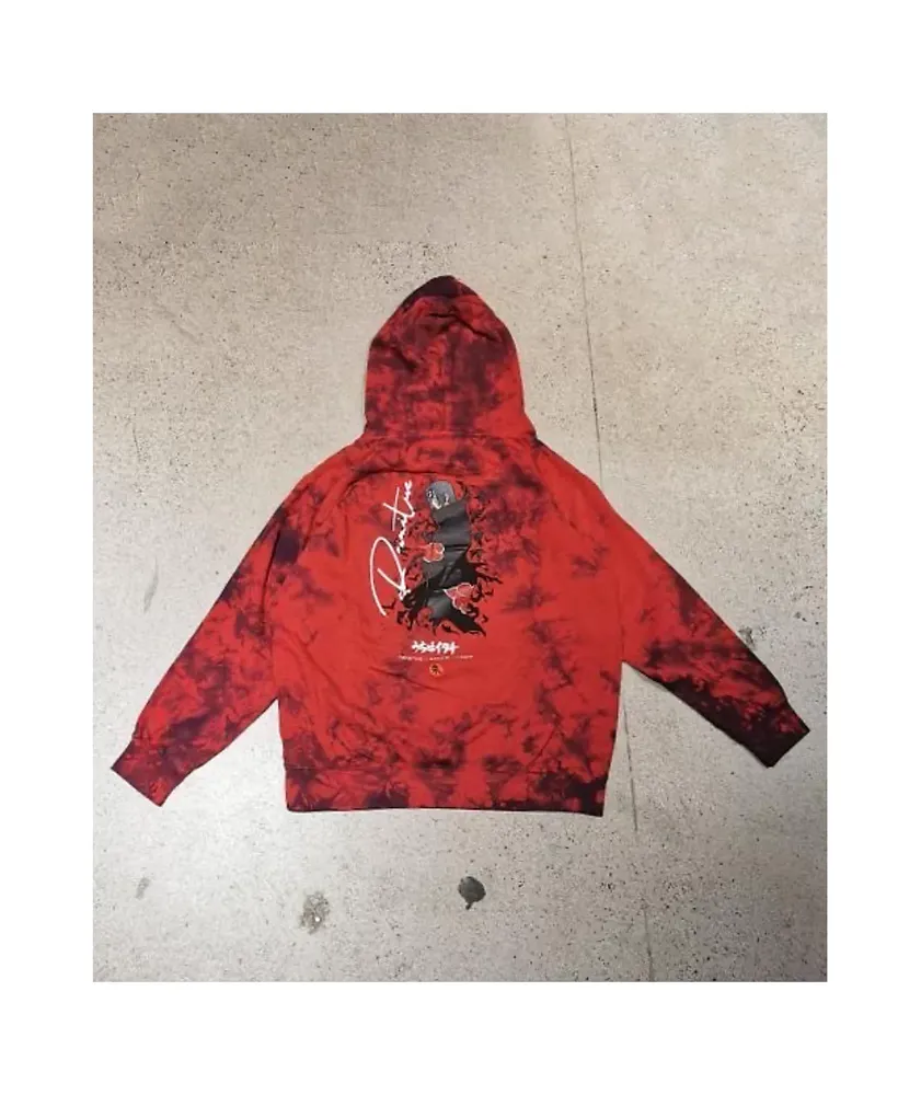 Primitive x Naruto Crows Red & Black Tie Dye Hoodie