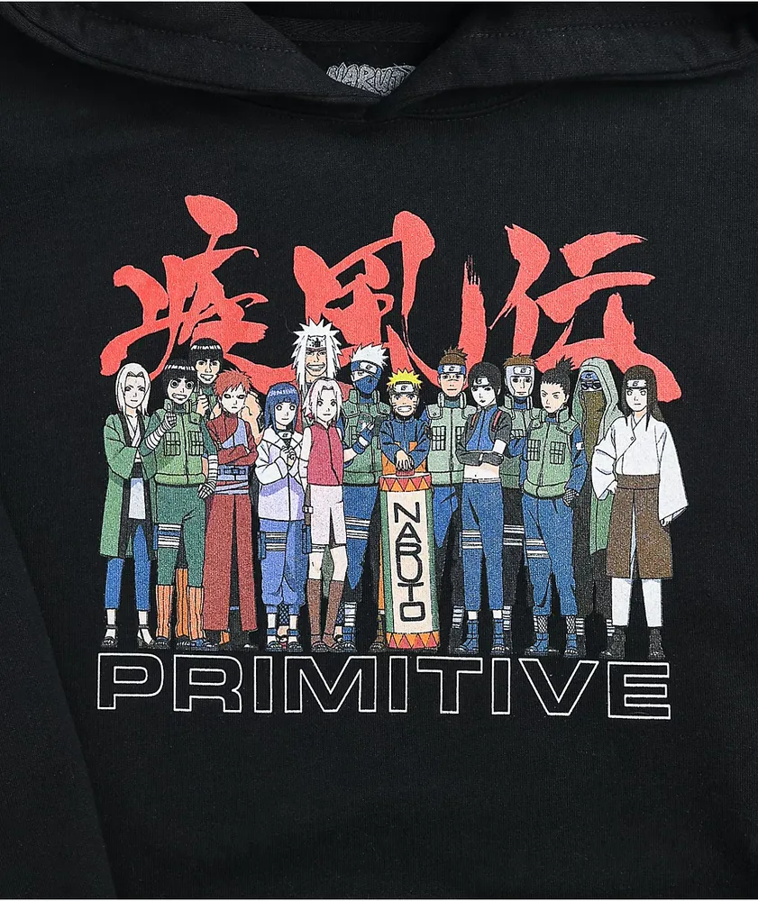 Primitive x Naruto Leaf Village Black Hoodie