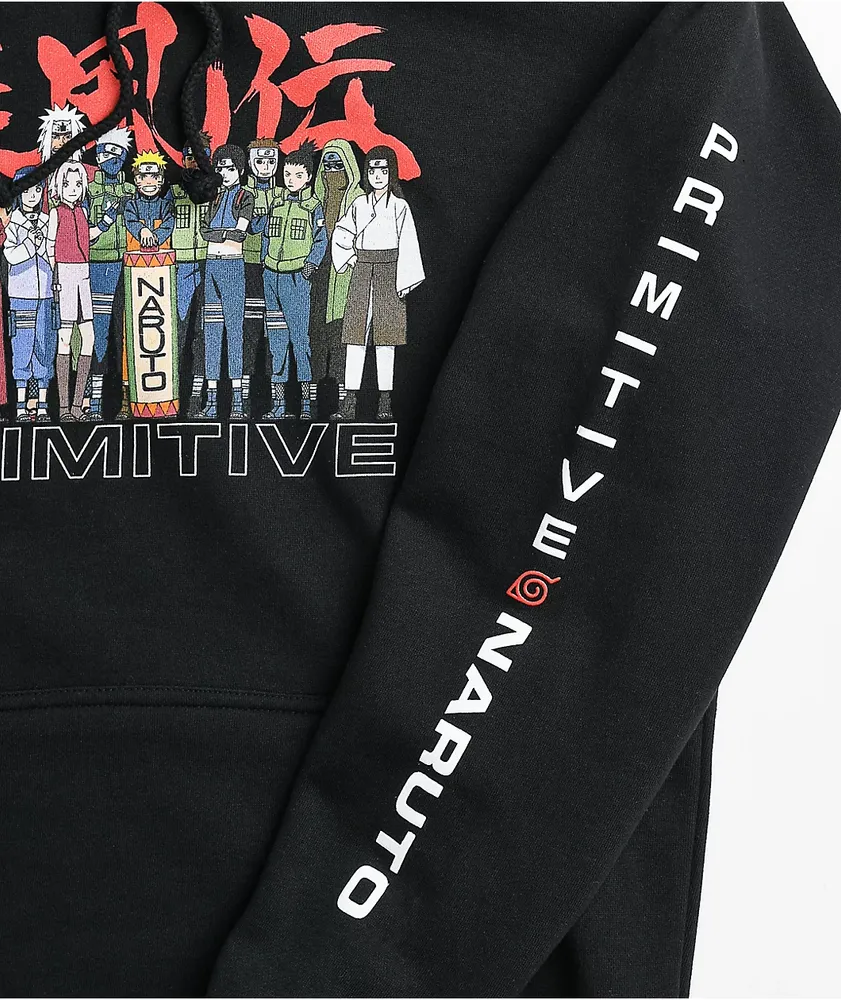 Primitive x Naruto Leaf Village Black Hoodie