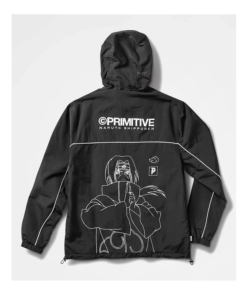 Primitive x Naruto Shippuden II Itachi Black Windbreaker Jacket