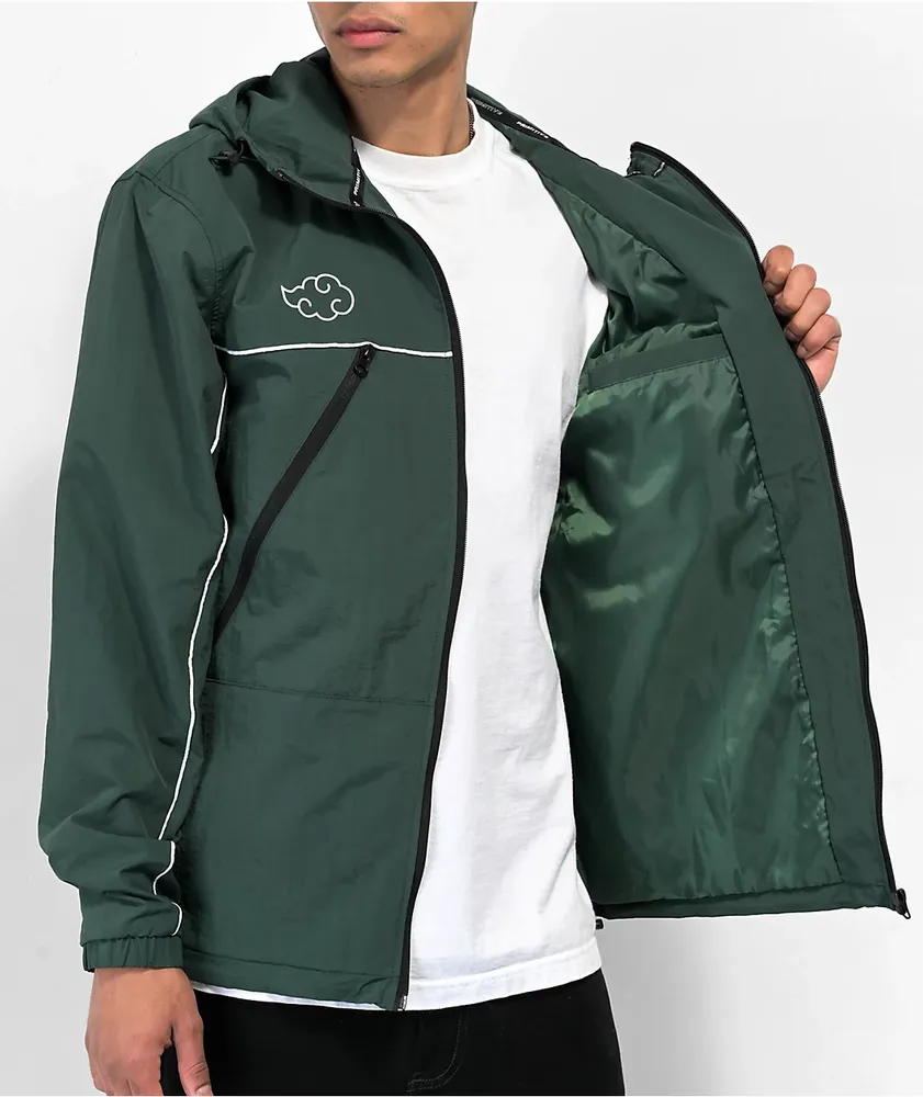 Primitive x Naruto Shippuden Itachi Green Windbreaker Jacket