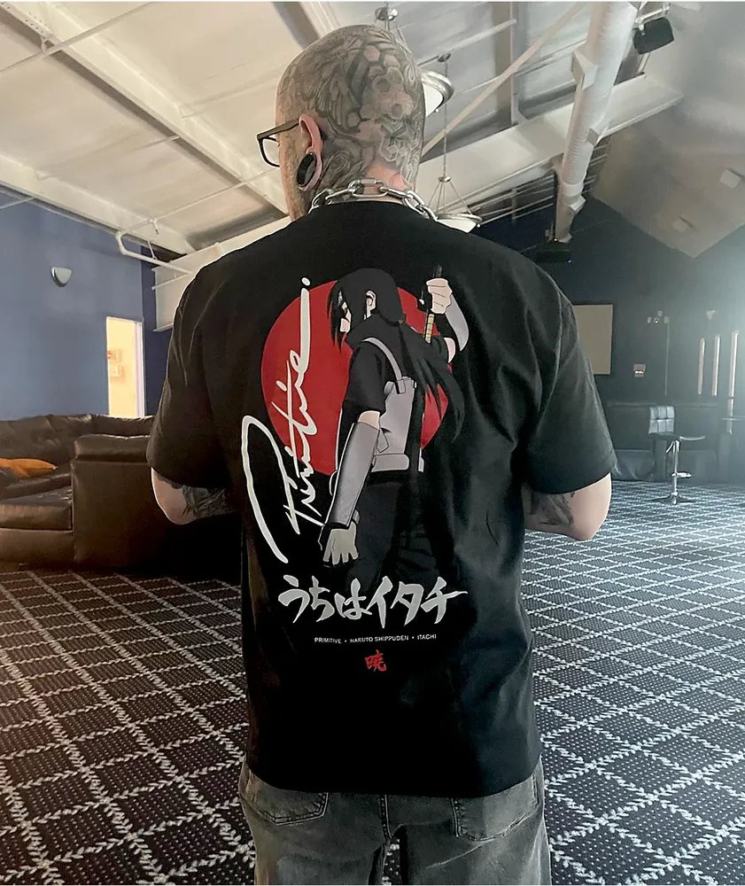 Primitive x Naruto Shippuden Itachi Warning Black T-Shirt