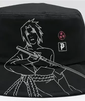 Primitive x Naruto Shippuden Sasuke Strike Black Bucket Hat