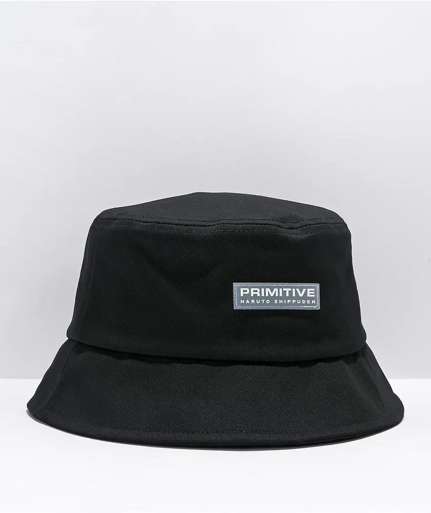 Primitive x Naruto Shippuden Sasuke Strike Black Bucket Hat