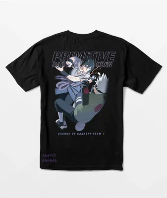 Primitive x Naruto Shippuden Sasuke vs. Kakashi Black T-Shirt