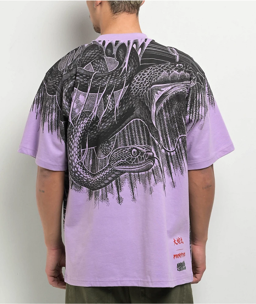 Primitive x Naruto Shippuden Snakes Lavender T-Shirt