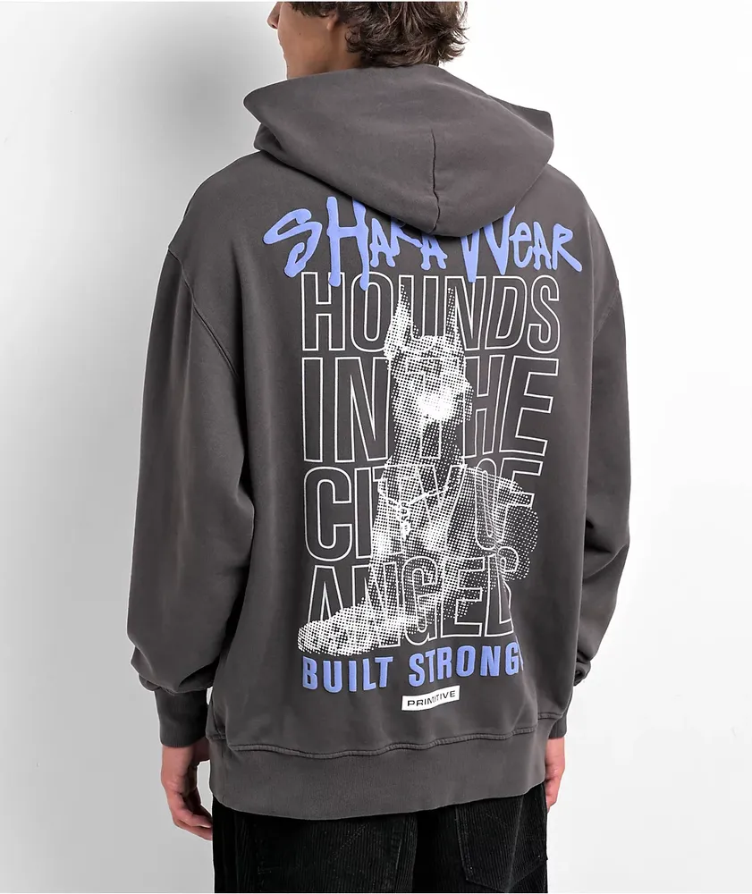 Primitive x Shaka Wear Streets Grey Heavyweight Hoodie