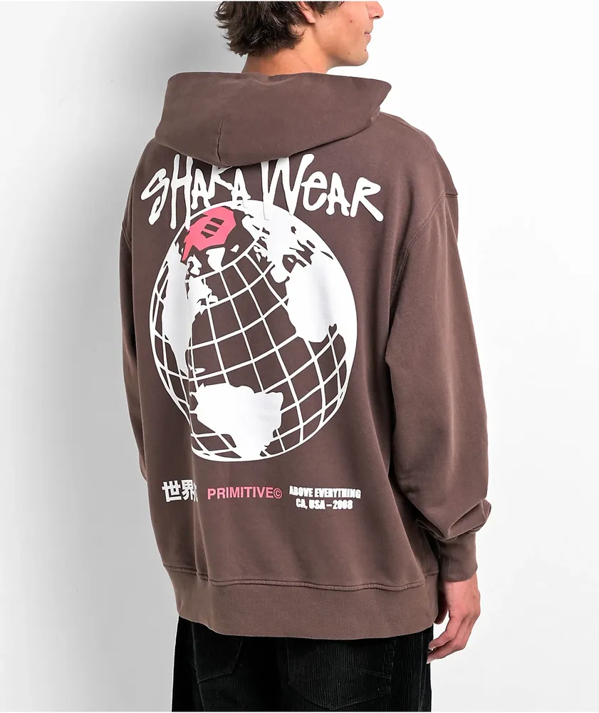 Shaka Wear Garment Dye Mocha Heavyweight Double Zip Hoodie