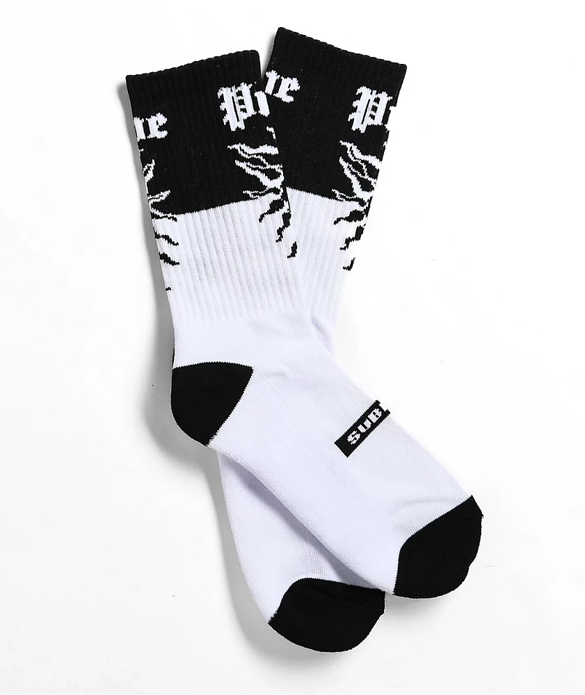 Primitive x Sublime Arise White & Black Crew Socks