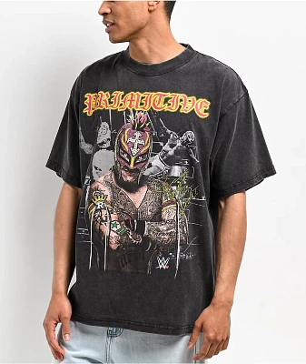 Primitive x WWE Rey Mysterio Black Wash Heavyweight T-Shirt