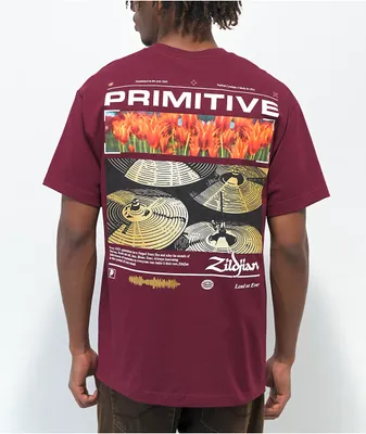 Primitive x Zildjian Field Day Maroon T-Shirt