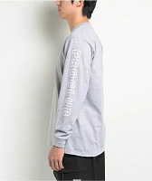 Pro Club Embroidered Box Logo Grey Long Sleeve T-Shirt