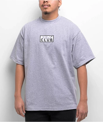 Pro Club Embroidered Box Logo Grey T-Shirt