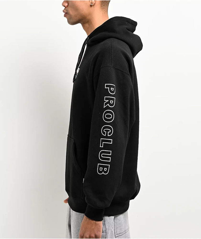 Pro Club Embroidered Logo Black Hoodie