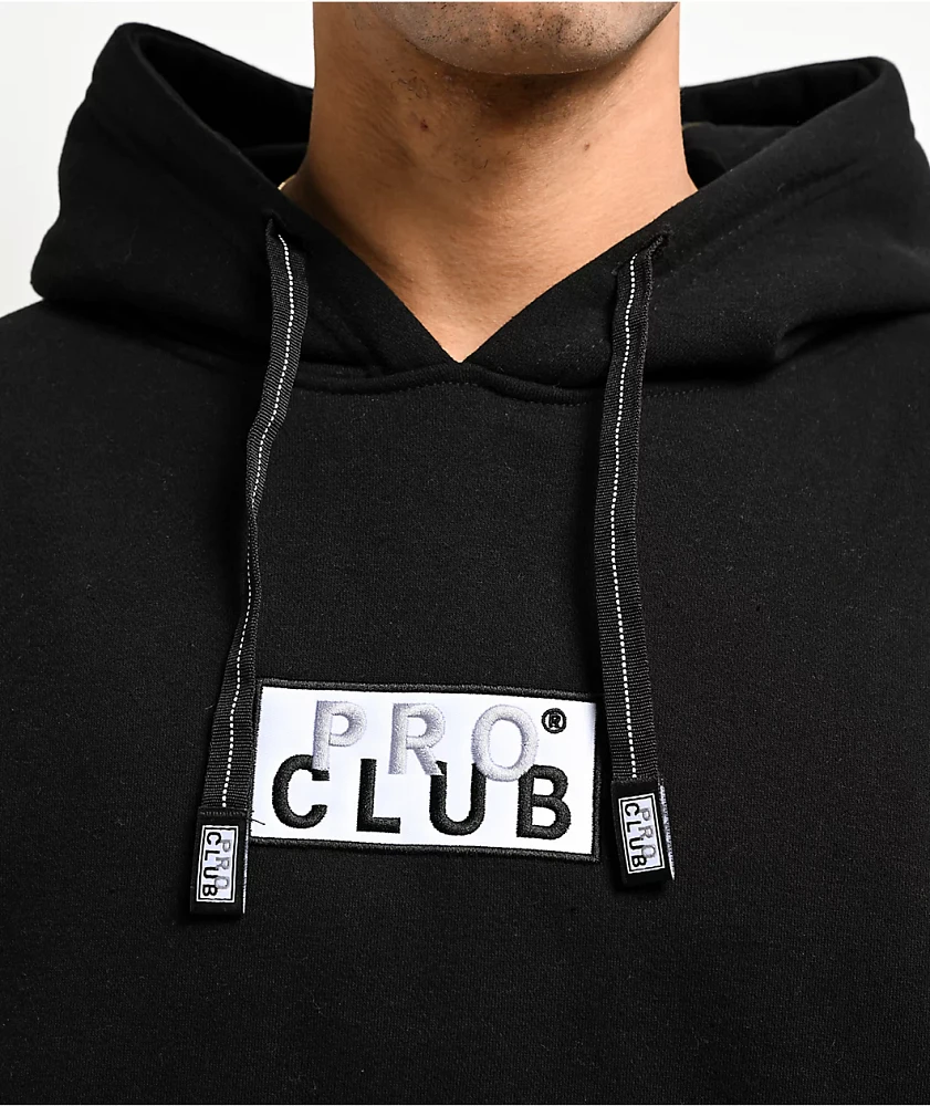 Pro Club Embroidered Logo Black Hoodie