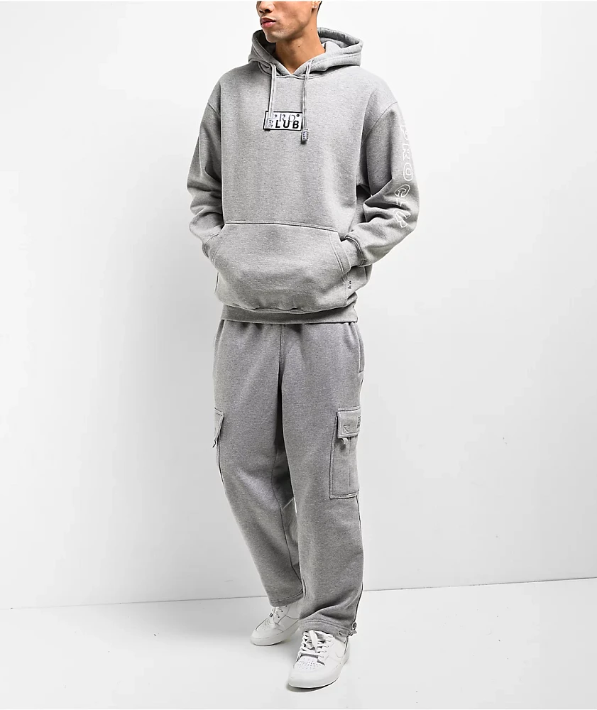 Pro Club Embroidered Logo Grey Hoodie