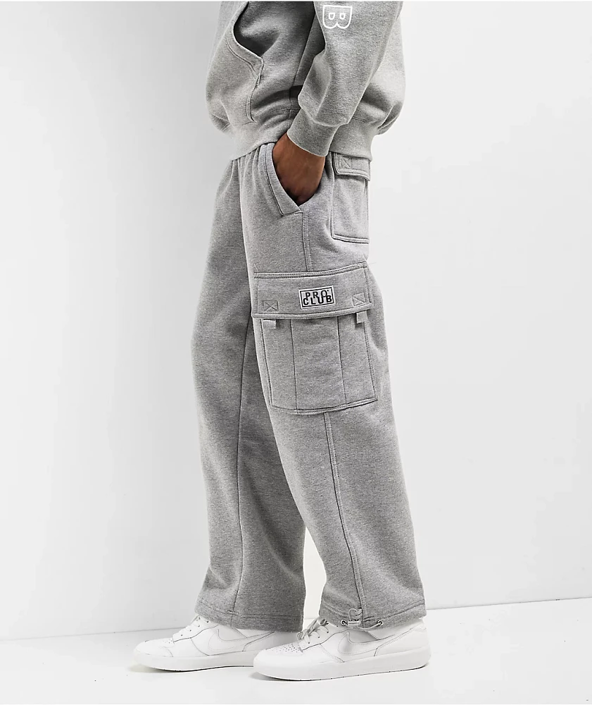 Pro Club Grey Cargo Sweatpants