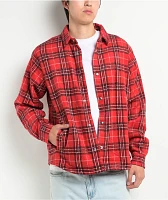 Pro Club Heavyweight Red Plaid Flannel Work Jacket