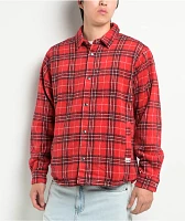 Pro Club Heavyweight Red Plaid Flannel Work Jacket