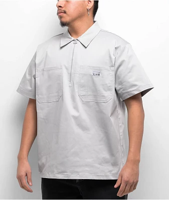 Pro Club Heavyweight Silver Half Zip Work Shirt