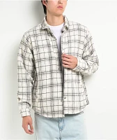 Pro Club Heavyweight White Plaid Flannel Jacket