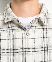 Pro Club Heavyweight White Plaid Flannel Jacket