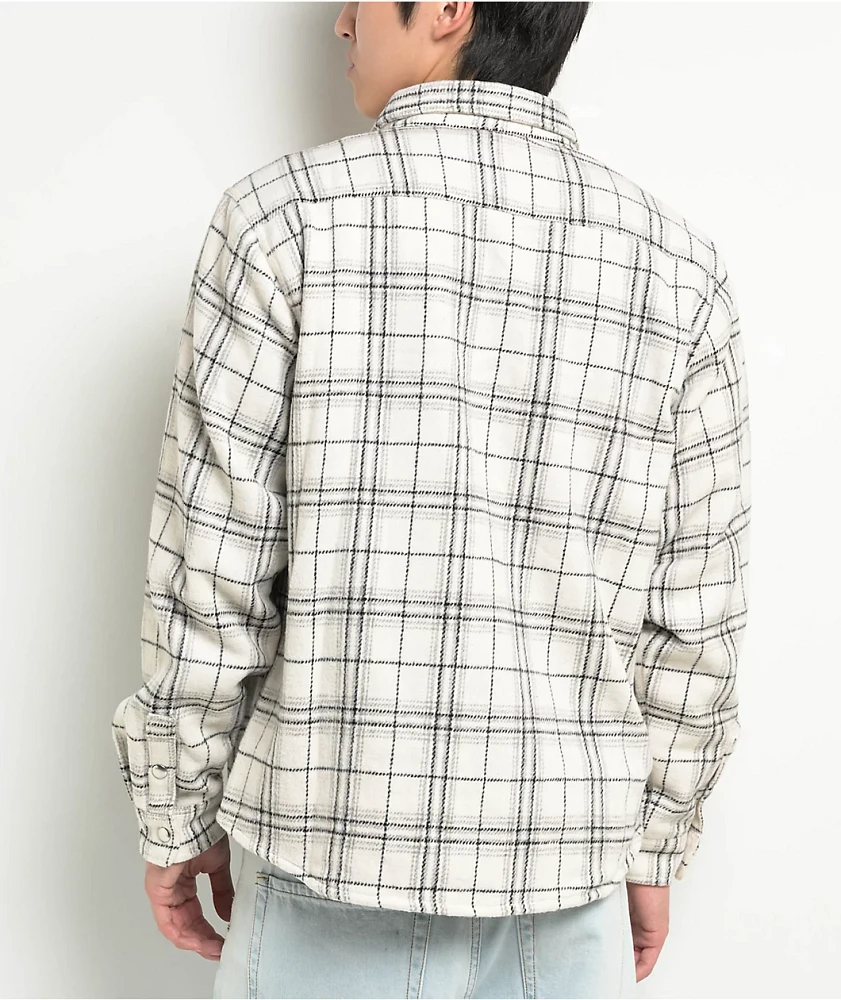 Pro Club Heavyweight White Plaid Flannel Work Jacket