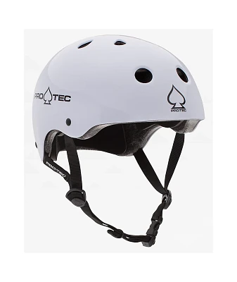 Pro-Tec Classic Certified Gloss White Skateboard Helmet