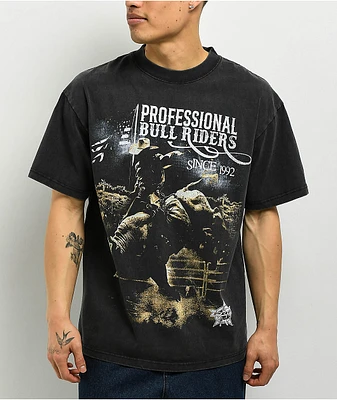Professional Bull Riders Bull Professor Black Wash T-Shirt