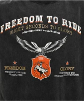 Professional Bull Riders Freedom To Ride Black Wash T-Shirt