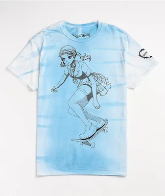 Proper Gnar School Skate Blue Tie Dye T-Shirt