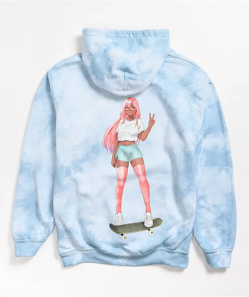 Proper Gnar Skate Angel Blue Tie Dye Hoodie