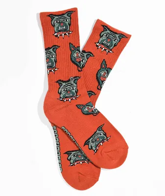 Psockadelic Cat Dog Red Crew Socks