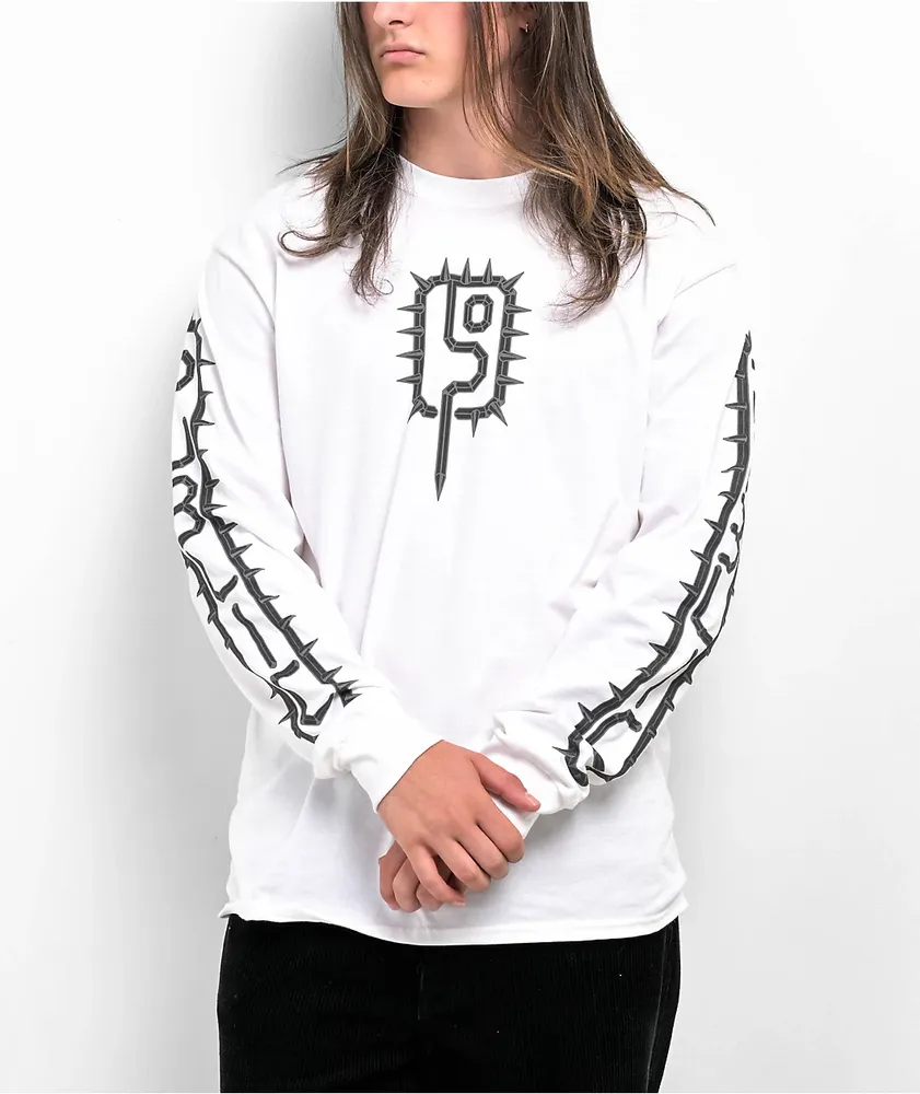 Public Spikes White Long Sleeve T-Shirt