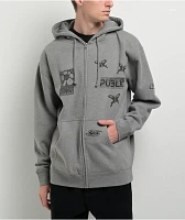 Public Sum Grey Zip Hoodie