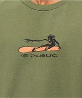 Public Tweaked Army Green Long Sleeve T-Shirt